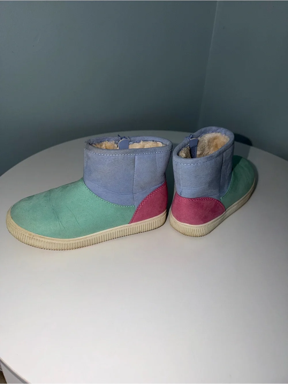 Cat & Jack Colorblock Kids Ankle Boots in Mint, Lavender & Pink
